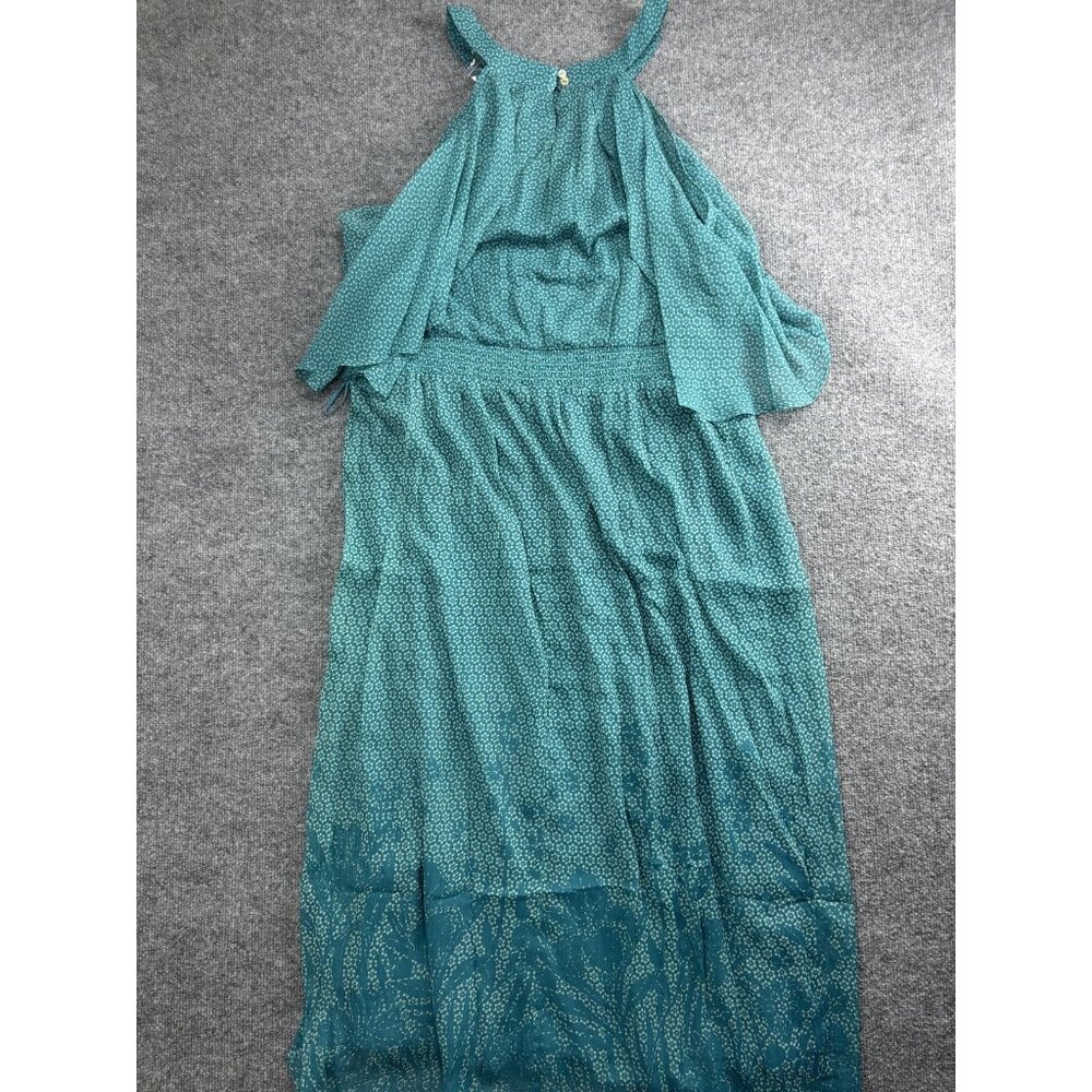 Soft Surroundings Dress Womens PXL Green Floral Cold‎ Shoulder Maxi Sundress - Picture 9 of 9